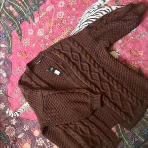 Fashion Nova Brown Cable Knit Cardigan
